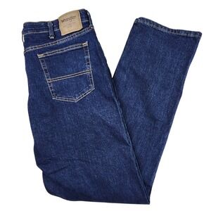Wrangler Authentics Mens Comfort Waist Jeans 38x34 Blue Straight Leg Stretch